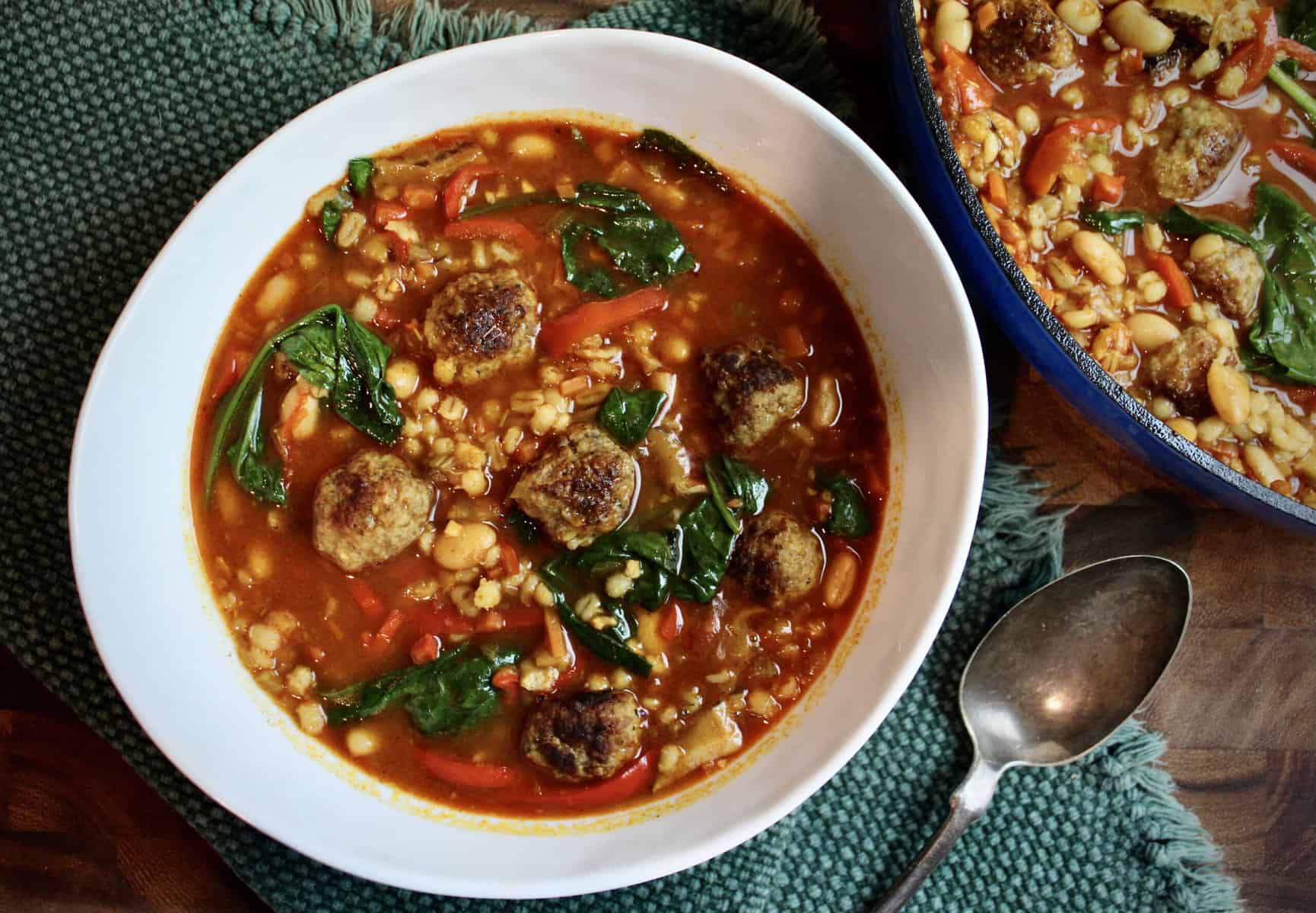 Simple Mushroom Barley Soup - The Mediterranean Dish