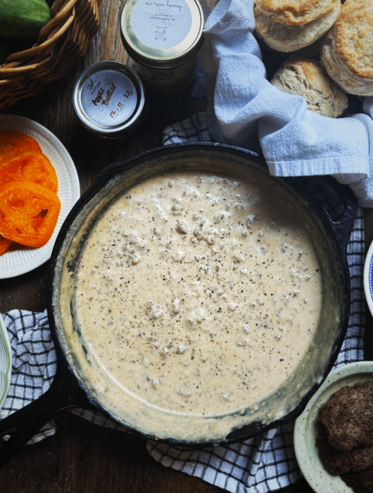 A Southern Sausage Gravy recipe for the books! Quick, easy & so delicious. Perfect for Sunday brunch!