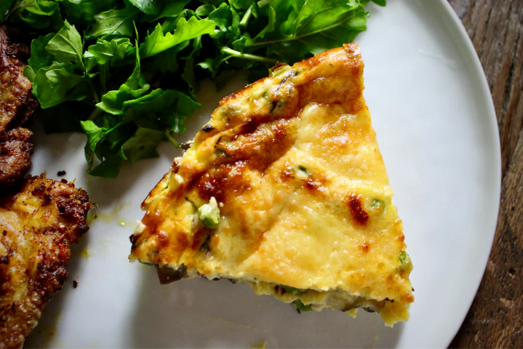 Cheesy Mushroom, Pea and Pancetta Souffle. So fluffy and oh so delicious!